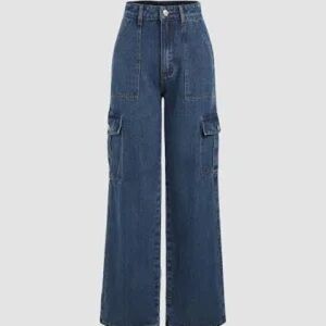 Cider Alessia Solid Cargo Jeans